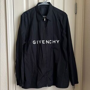 Givenchy Black Lightweight Shirt Jacket with Minimalist Design